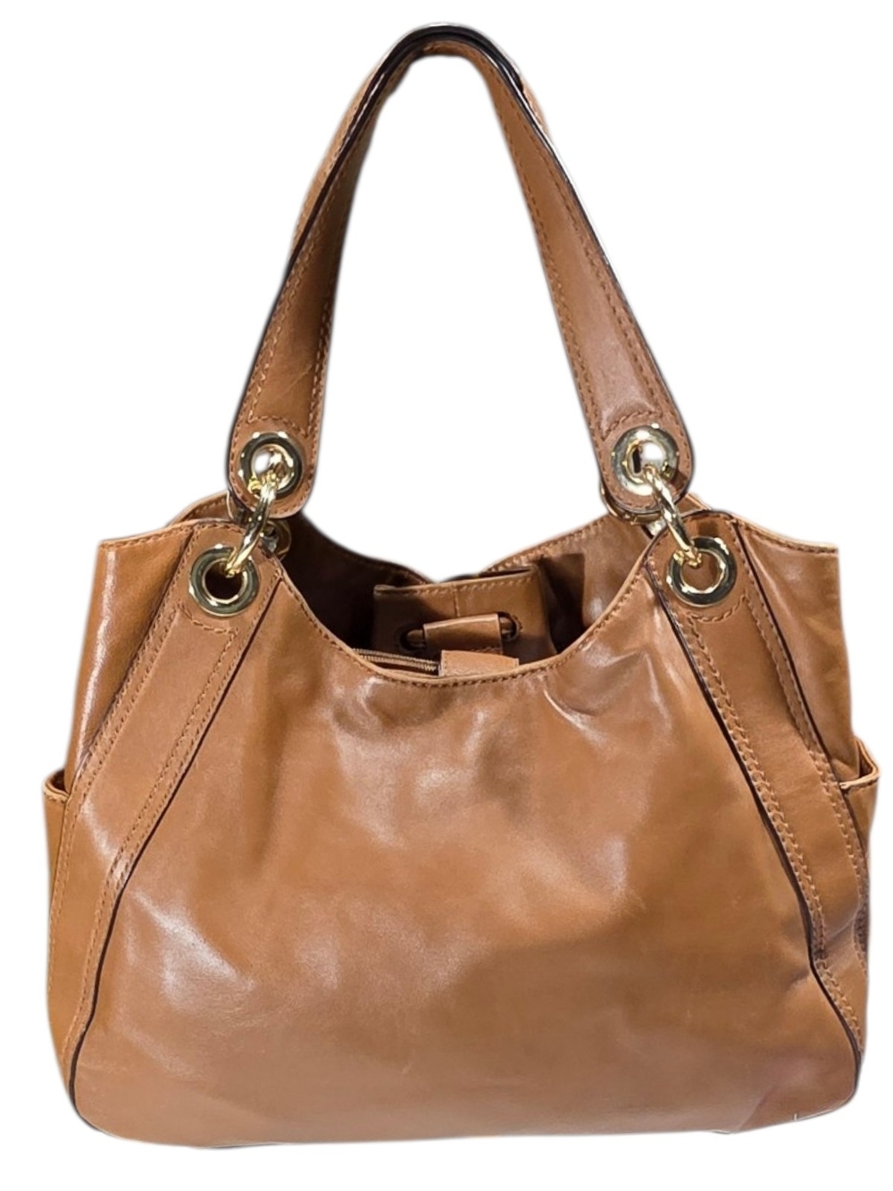 Michael Kors Tan Leather Drawstring Shoulder Bag - Picture 6 of 11